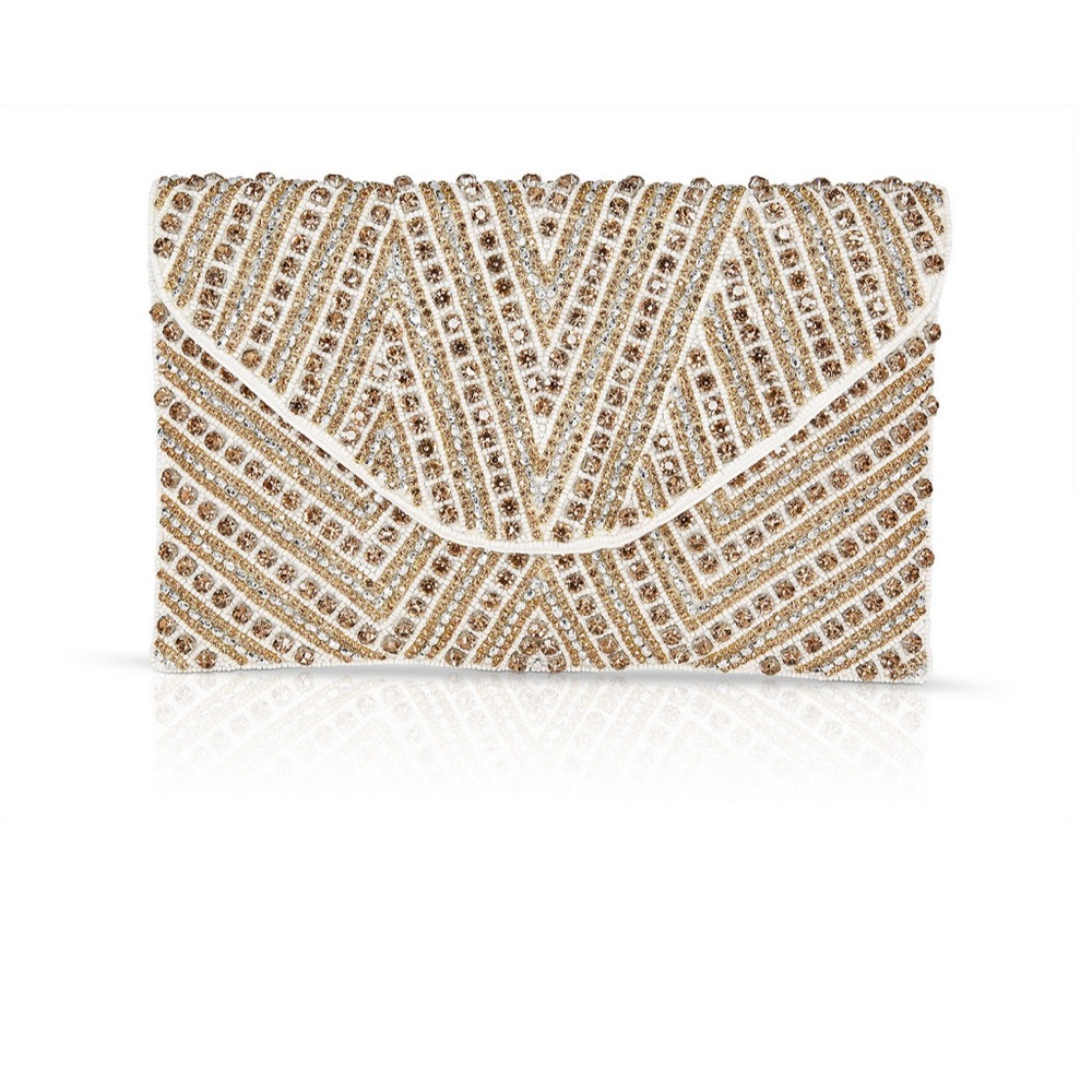 Badgley Mischka Gold and Silver Beaded Clutch